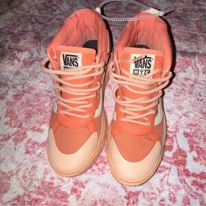 Vans Women's Orange and Peach High-Top Sneakers